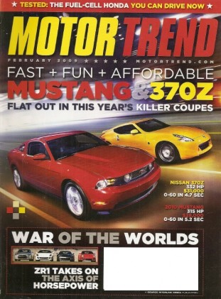 MOTOR TREND 2009 FEB - PANAMERA, 370Z, MUSTANG GT, WILD SHOOTOUT, SL65 BLACK